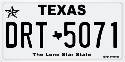 TX license plate DRT5071