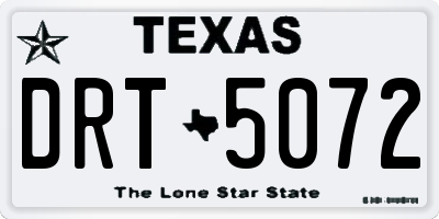 TX license plate DRT5072