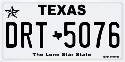 TX license plate DRT5076