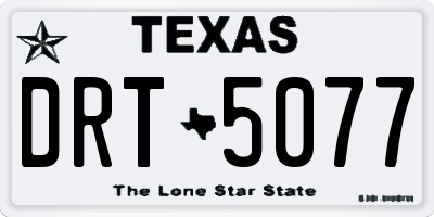 TX license plate DRT5077