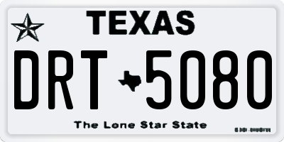 TX license plate DRT5080