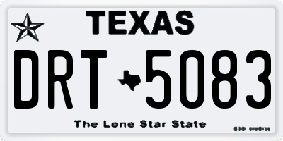 TX license plate DRT5083