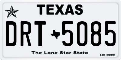 TX license plate DRT5085