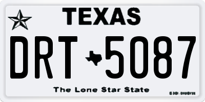 TX license plate DRT5087