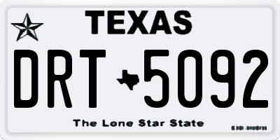TX license plate DRT5092