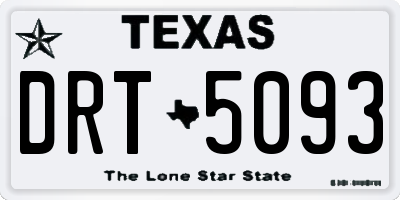TX license plate DRT5093