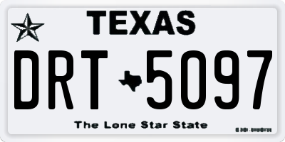 TX license plate DRT5097
