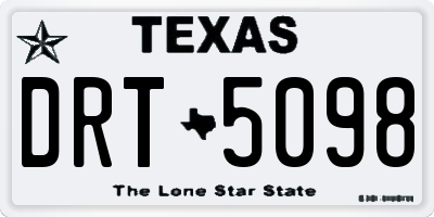TX license plate DRT5098