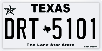 TX license plate DRT5101
