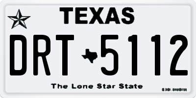 TX license plate DRT5112