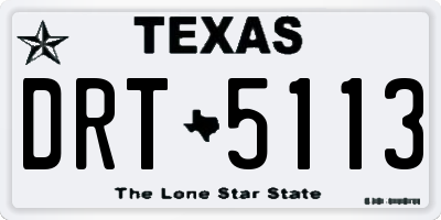 TX license plate DRT5113