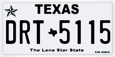 TX license plate DRT5115
