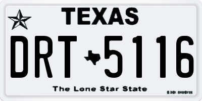 TX license plate DRT5116