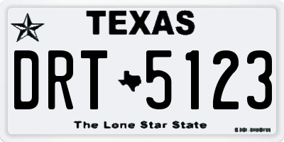 TX license plate DRT5123