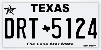 TX license plate DRT5124
