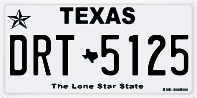 TX license plate DRT5125