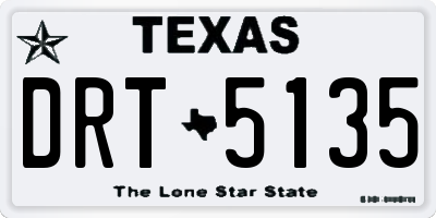 TX license plate DRT5135
