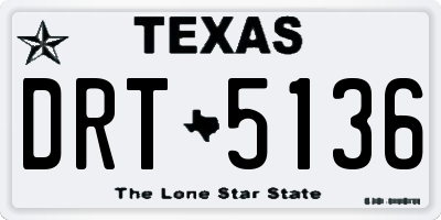 TX license plate DRT5136