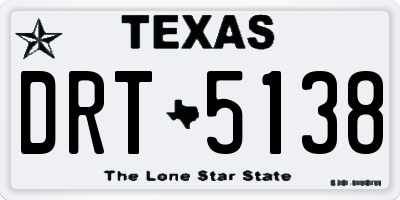TX license plate DRT5138