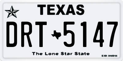 TX license plate DRT5147