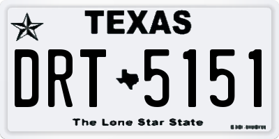 TX license plate DRT5151