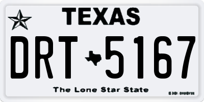 TX license plate DRT5167