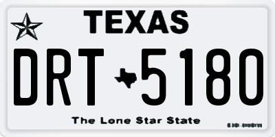 TX license plate DRT5180