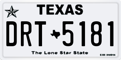 TX license plate DRT5181