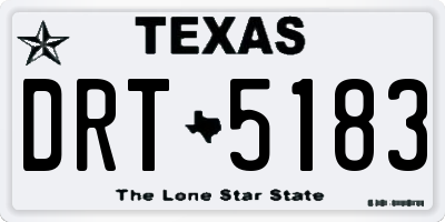 TX license plate DRT5183