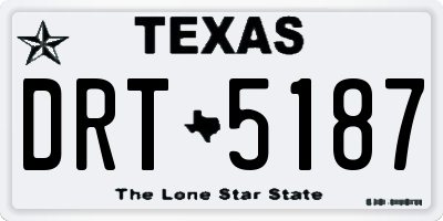 TX license plate DRT5187