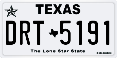 TX license plate DRT5191