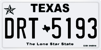 TX license plate DRT5193
