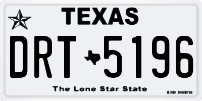 TX license plate DRT5196