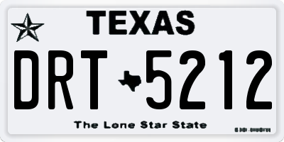 TX license plate DRT5212
