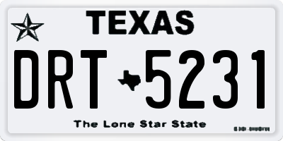 TX license plate DRT5231
