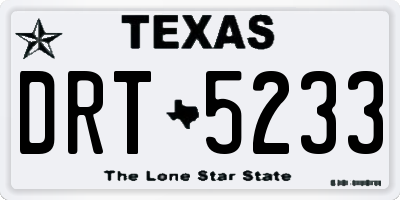 TX license plate DRT5233