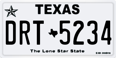 TX license plate DRT5234