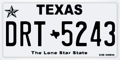 TX license plate DRT5243