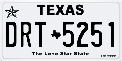TX license plate DRT5251