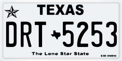 TX license plate DRT5253