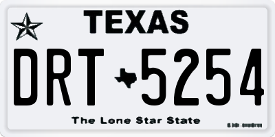 TX license plate DRT5254