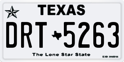 TX license plate DRT5263