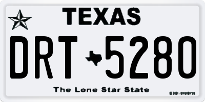 TX license plate DRT5280