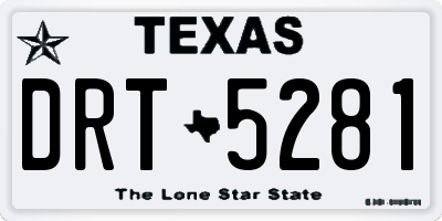 TX license plate DRT5281