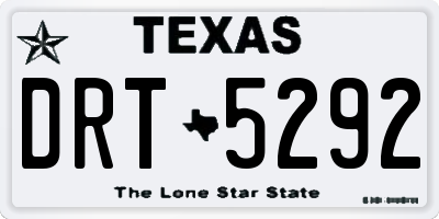 TX license plate DRT5292