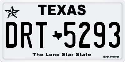 TX license plate DRT5293
