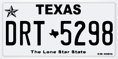 TX license plate DRT5298