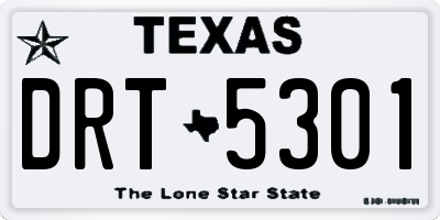 TX license plate DRT5301