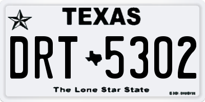 TX license plate DRT5302
