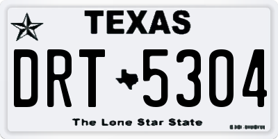 TX license plate DRT5304